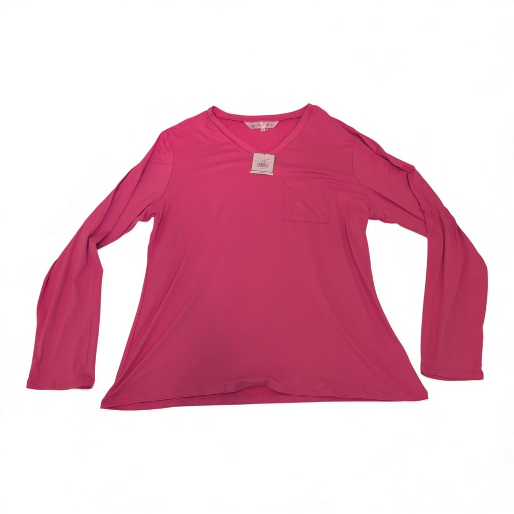 Royal Standard Women's‎ Long Sleeve V-Neck Top XL - Pink